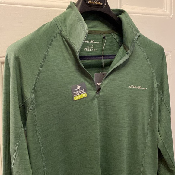 Eddie Bauer “Dark Ivy” green quarter zip UPF 50 top - size S - Picture 3 of 10